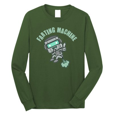 Funny Farting Machine Robot Long Sleeve Shirt