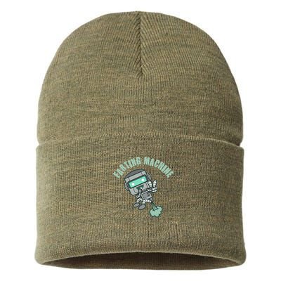 Funny Farting Machine Robot Sustainable Knit Beanie