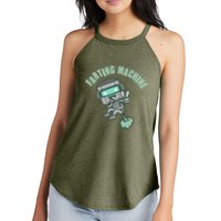 Funny Farting Machine Robot Women's Perfect Tri Rocker Tank