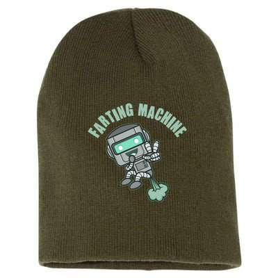 Funny Farting Machine Robot Short Acrylic Beanie