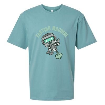 Funny Farting Machine Robot Sueded Cloud Jersey T-Shirt