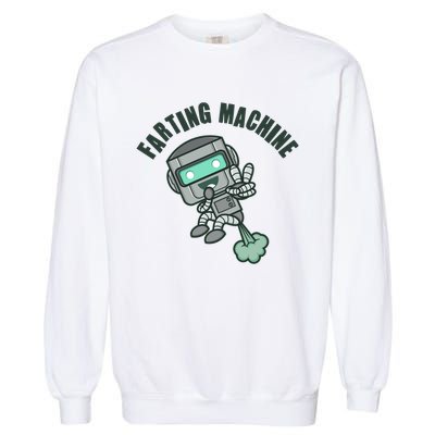 Funny Farting Machine Robot Garment-Dyed Sweatshirt