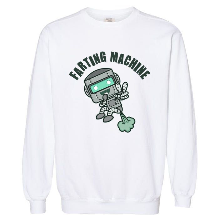Funny Farting Machine Robot Garment-Dyed Sweatshirt