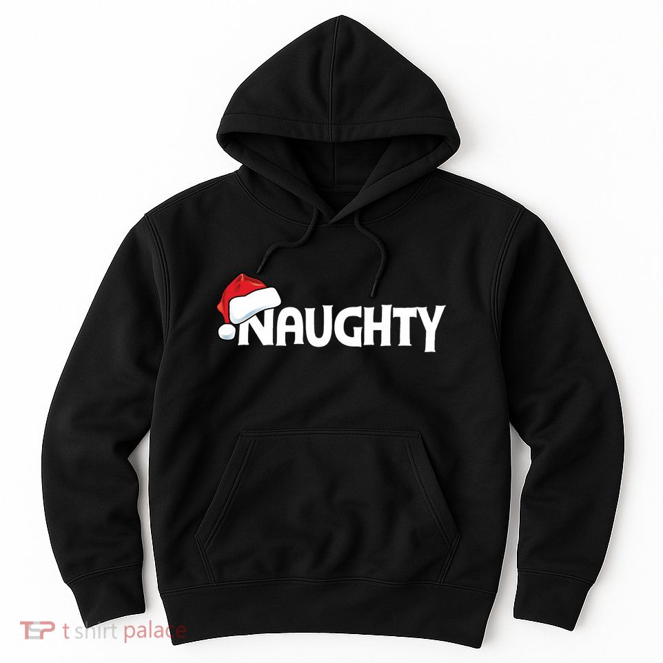 Funny Family Matching Naughty Nice Funny Christmas Santa Hat Hoodie