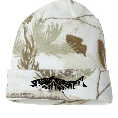 Fishing Forest Mountain Silhouette Outdoor Adventure Fishing Kati Licensed 12" Camo Beanie