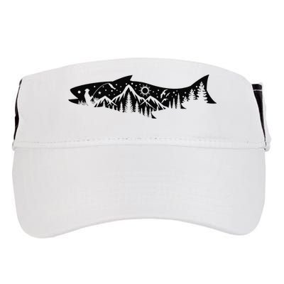 Fishing Forest Mountain Silhouette Outdoor Adventure Fishing Adult Drive Performance Visor