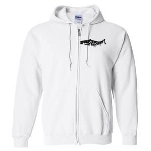 Fishing Forest Mountain Silhouette Outdoor Adventure Fishing Full Zip Hoodie