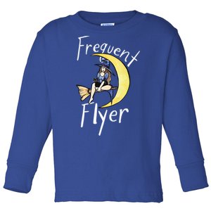 Frequent Flyer Moon Witch Gift Toddler Long Sleeve Shirt