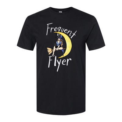 Frequent Flyer Moon Witch Gift Softstyle® CVC T-Shirt