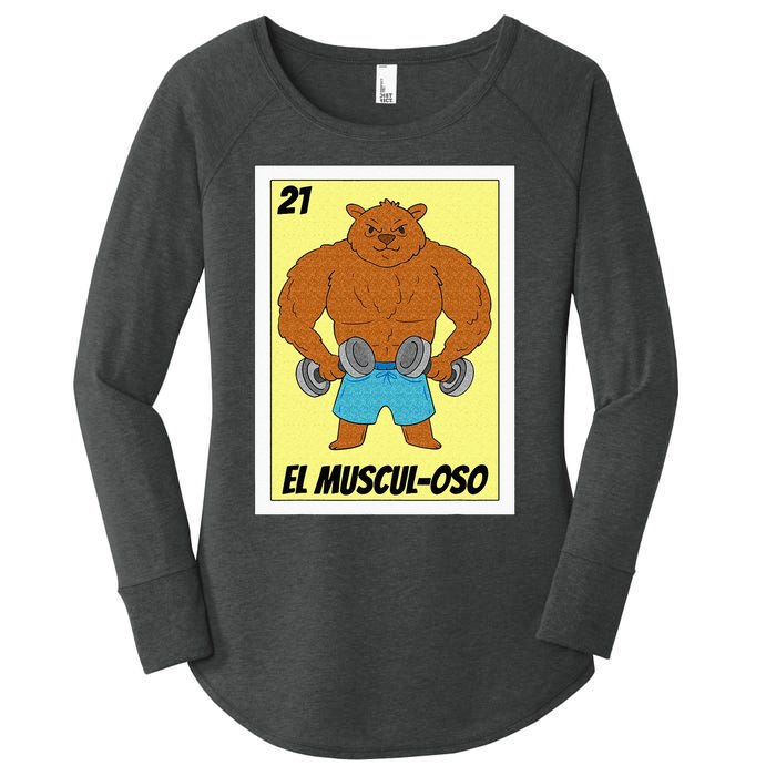 Funny Fitness Mexican Design El Musculoso Women's Perfect Tri Tunic Long Sleeve Shirt