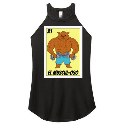 Funny Fitness Mexican Design El Musculoso Women’s Perfect Tri Rocker Tank