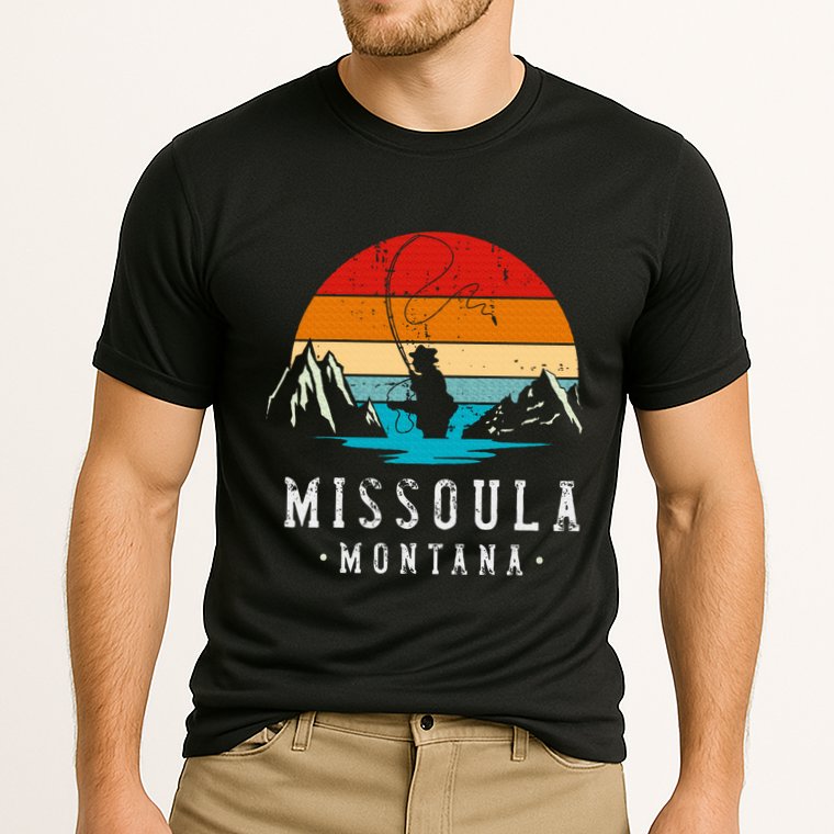 Fly Fishing Missoula Montana Cooling Performance Crew T-Shirt