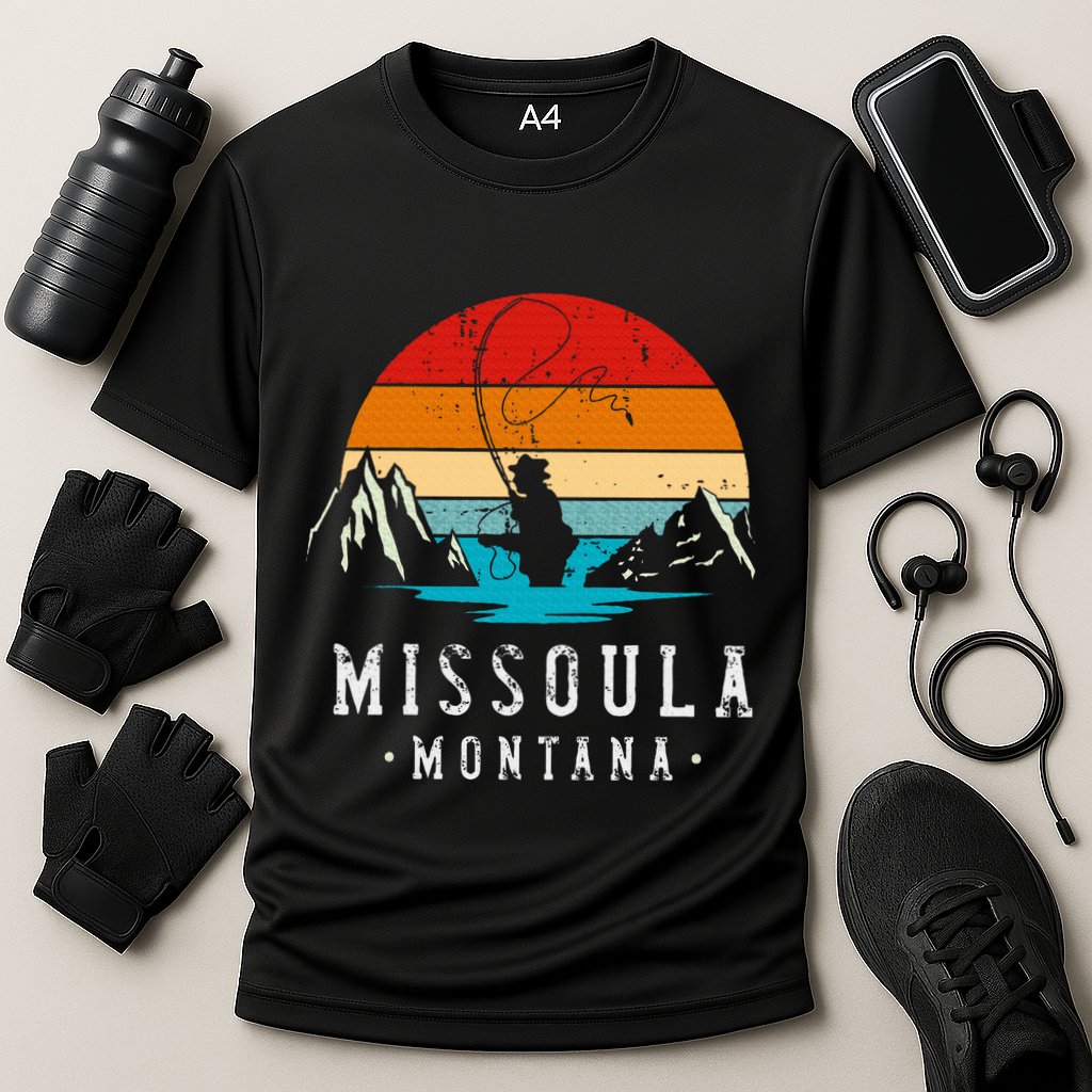 Fly Fishing Missoula Montana Cooling Performance Crew T-Shirt