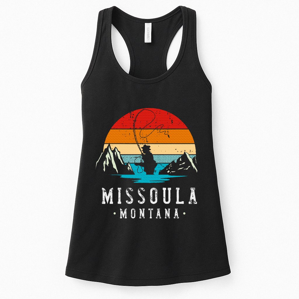 Fly Fishing Missoula Montana Womens Tank Top