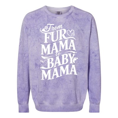 From Fur Mama To Mama Dog Cat Owner New Mom Pregnant Funny Gift Colorblast Crewneck Sweatshirt