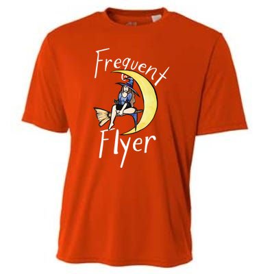 Frequent Flyer Moon Witch Meaningful Gift Cooling Performance Crew T-Shirt