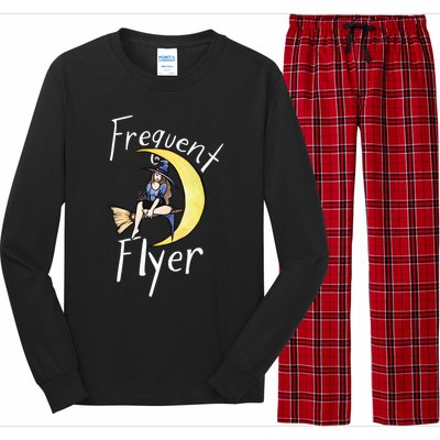 Frequent Flyer Moon Witch Meaningful Gift Long Sleeve Pajama Set