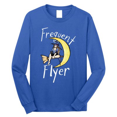 Frequent Flyer Moon Witch Meaningful Gift Long Sleeve Shirt