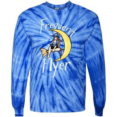 Frequent Flyer Moon Witch Meaningful Gift Tie-Dye Long Sleeve Shirt