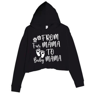 From Fur Mama To Baby Mama Crop Fleece Hoodie