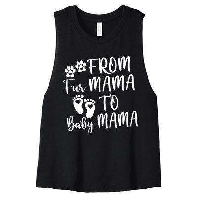 From Fur Mama To Baby Mama Women's Racerback Cropped Tank