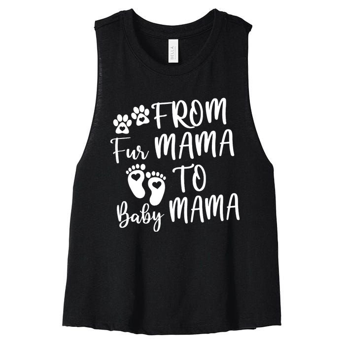 From Fur Mama To Baby Mama Women's Racerback Cropped Tank