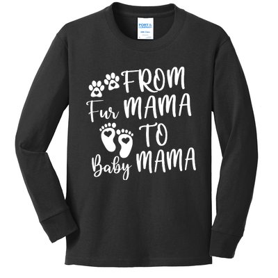 From Fur Mama To Baby Mama Kids Long Sleeve Shirt