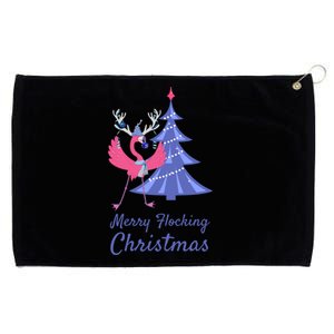 Funny Flamingo Merry Flocking Christmas Tree Decorating Great Gift Grommeted Golf Towel