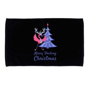 Funny Flamingo Merry Flocking Christmas Tree Decorating Great Gift Microfiber Hand Towel