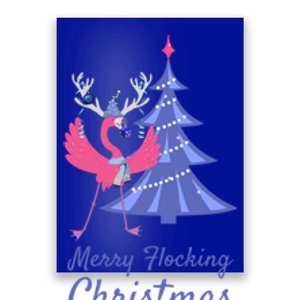 Funny Flamingo Merry Flocking Christmas Tree Decorating Great Gift Poster