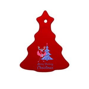 Funny Flamingo Merry Flocking Christmas Tree Decorating Great Gift Ceramic Tree Ornament