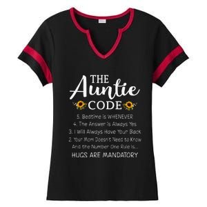 Funny Family Matching Gifts For Aunt The Auntie Code Ladies Halftime Notch Neck Tee