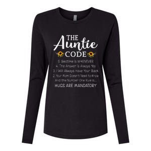 Funny Family Matching Gifts For Aunt The Auntie Code Womens Cotton Relaxed Long Sleeve T-Shirt