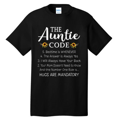 Funny Family Matching Gifts For Aunt The Auntie Code Tall T-Shirt