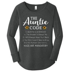 Funny Family Matching Gifts For Aunt The Auntie Code Women's Perfect Tri Tunic Long Sleeve Shirt