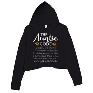 Funny Family Matching Gifts For Aunt The Auntie Code Crop Fleece Hoodie