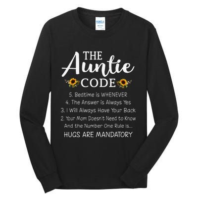 Funny Family Matching Gifts For Aunt The Auntie Code Tall Long Sleeve T-Shirt