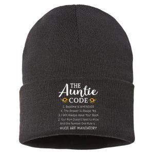 Funny Family Matching Gifts For Aunt The Auntie Code Sustainable Knit Beanie