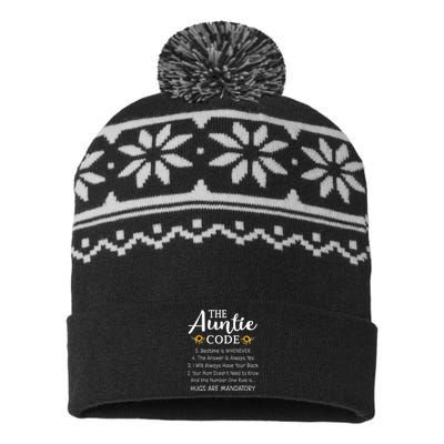 Funny Family Matching Gifts For Aunt The Auntie Code USA-Made Snowflake Beanie