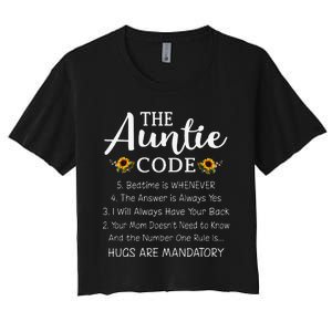 Funny Family Matching Gifts For Aunt The Auntie Code Women's Crop Top Tee