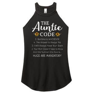 Funny Family Matching Gifts For Aunt The Auntie Code Women's Perfect Tri Rocker Tank