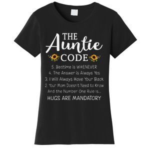 Funny Family Matching Gifts For Aunt The Auntie Code Women's T-Shirt