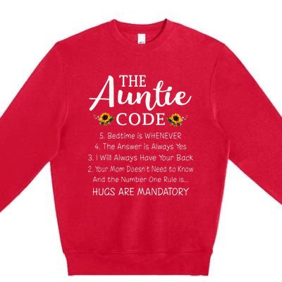 Funny Family Matching Gifts For Aunt The Auntie Code Premium Crewneck Sweatshirt