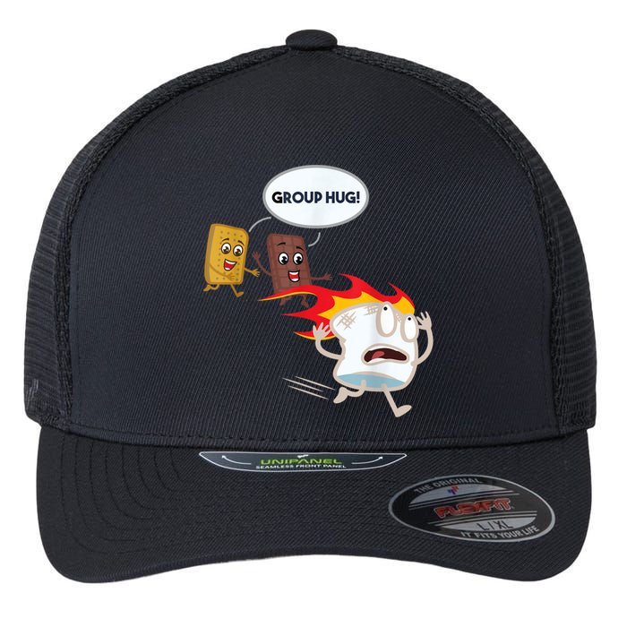 Funny For Men Smores Marshmallow Camping Roasting Flexfit Unipanel Trucker Cap