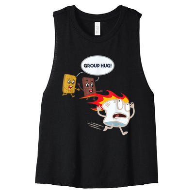 Funny For Men Smores Marshmallow Camping Roasting Women's Racerback Cropped Tank