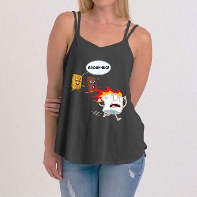 Funny For Men Smores Marshmallow Camping Roasting Women's Strappy Tank