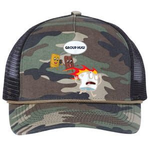 Funny For Men Smores Marshmallow Camping Roasting Retro Rope Trucker Hat Cap