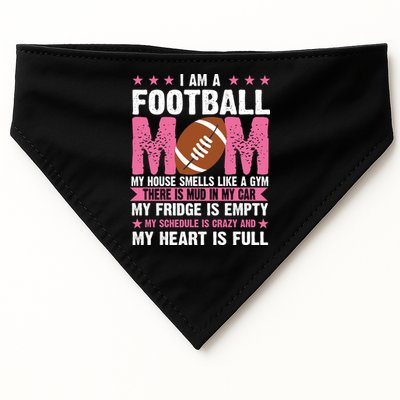 Funny Football Mom Quote Fan USA-Made Doggie Bandana