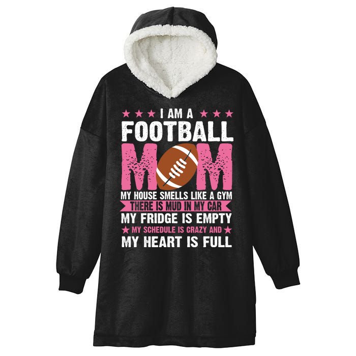 Funny Football Mom Quote Fan Hooded Wearable Blanket