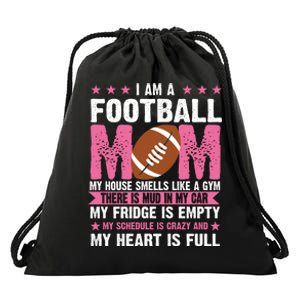 Funny Football Mom Quote Fan Drawstring Bag